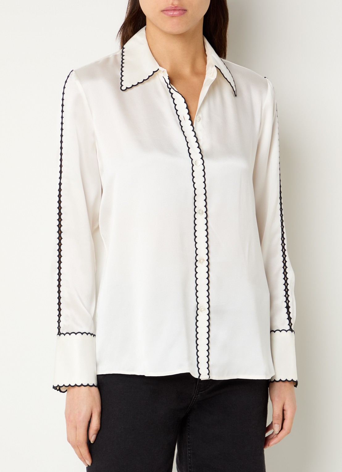 Rails Aloise blouse van zijde  - detail ivoor