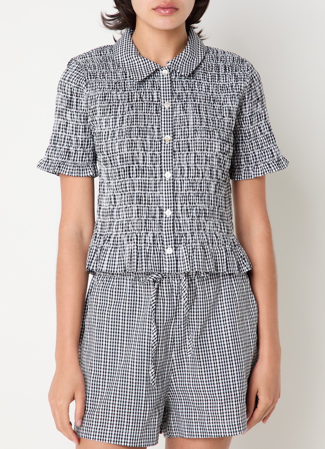 Rails Alton blouse met streepprint - detail zwart