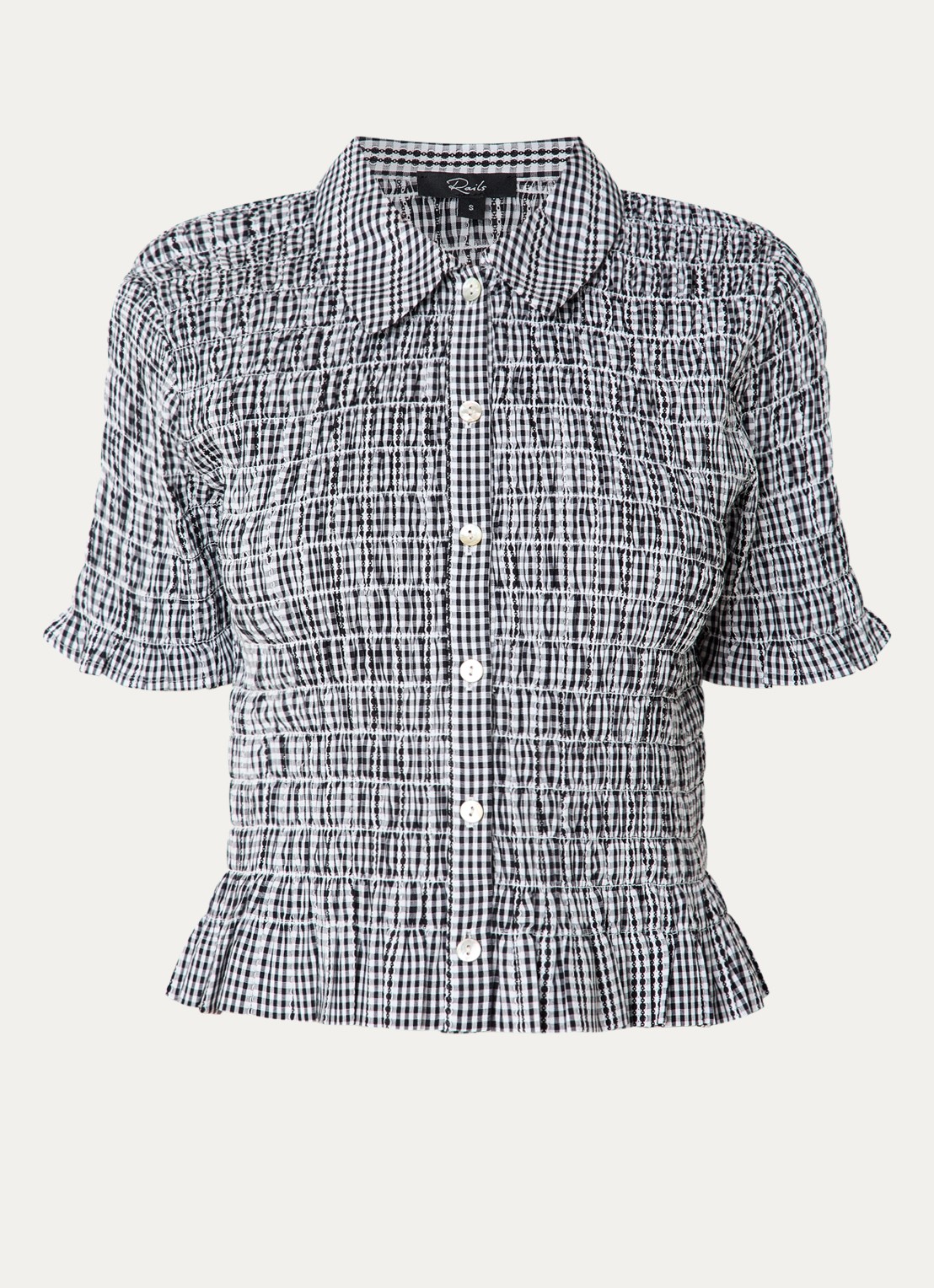 Rails Alton blouse met streepprint - voorkant 3 zwart