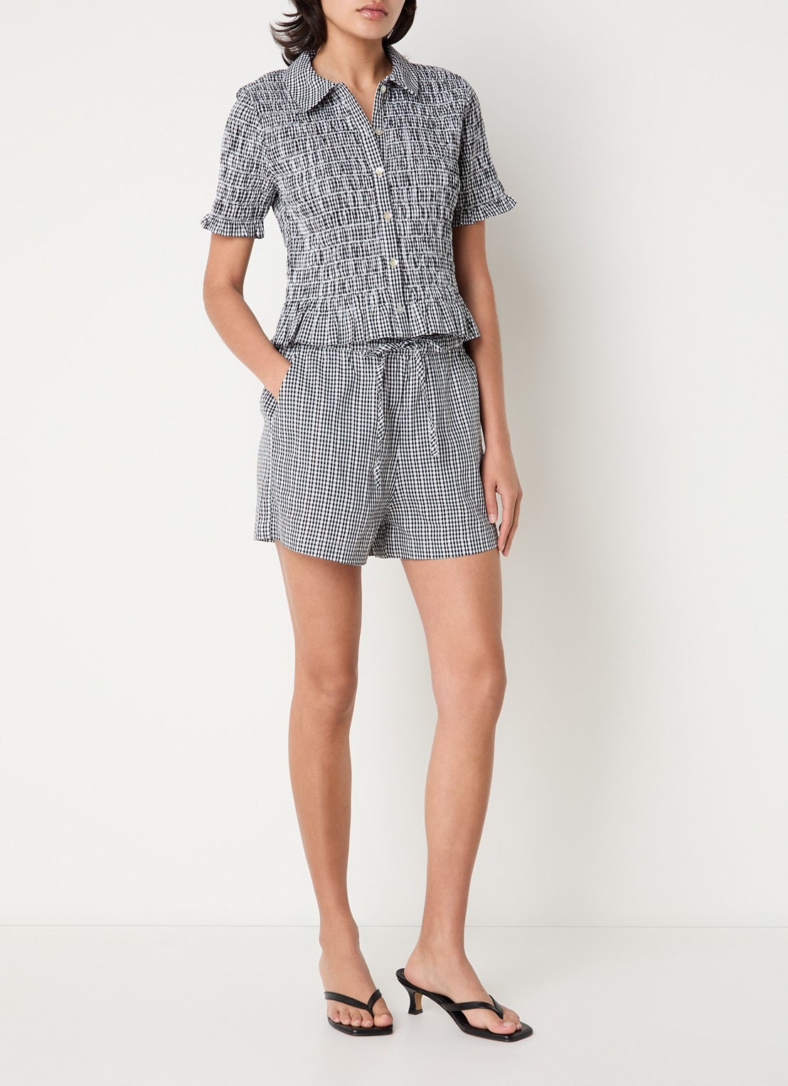 Rails Alton blouse met streepprint - voorkant 4 zwart