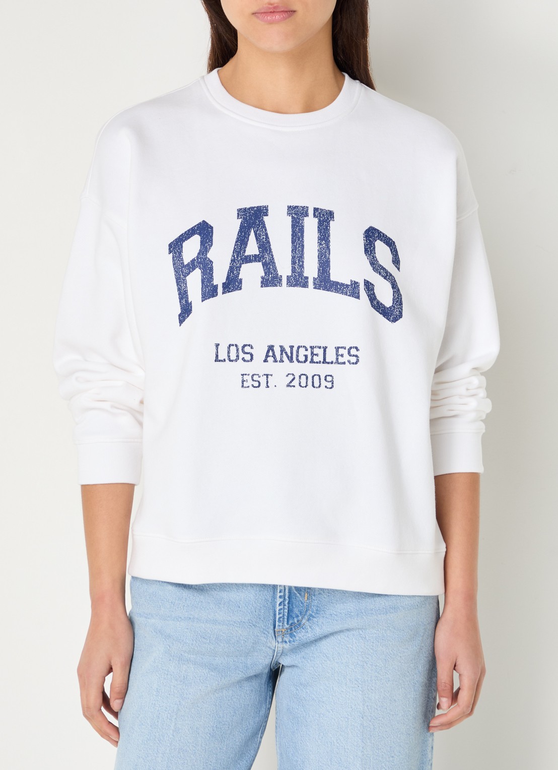 Rails Anniversary sweater met logoprint - detail 4 wit