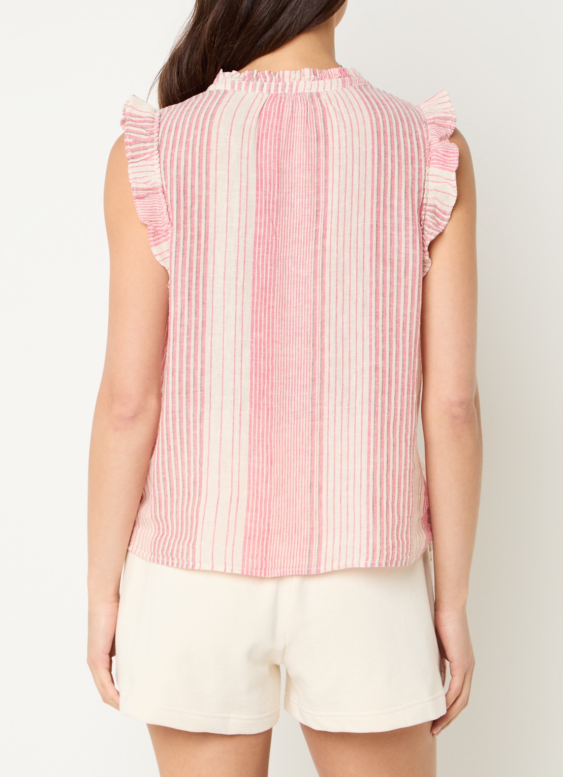 Rails Arlene tuniek in linnenblend met streepprint - achterkant 2 beige