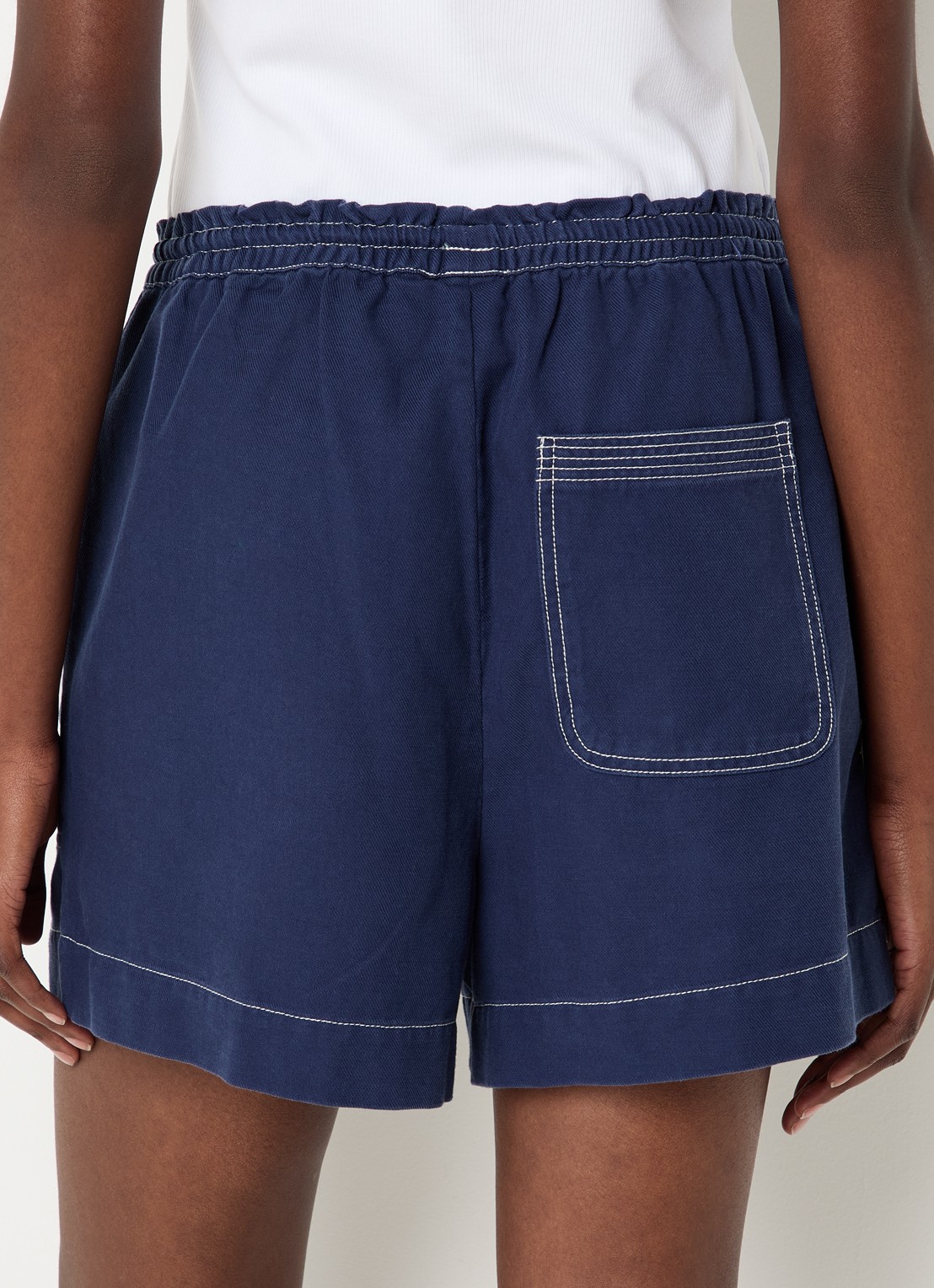 Rails Astra high waist straight fit korte broek met steekzakken - achterkant 4 indigo