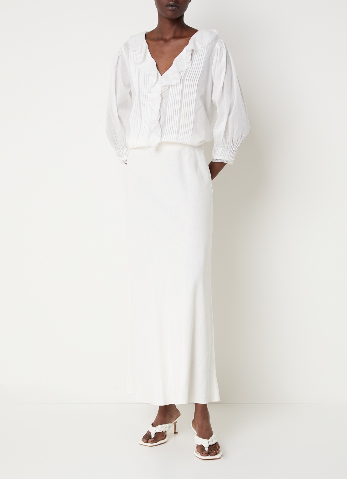 Rails Blouse met volant - voorkant 4 wit