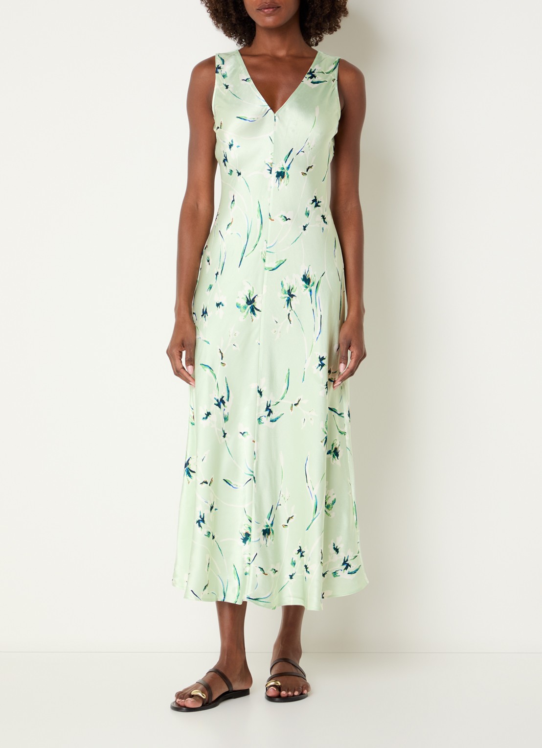 Rails Camellia maxi jurk van satijn met print - detail 4 mint