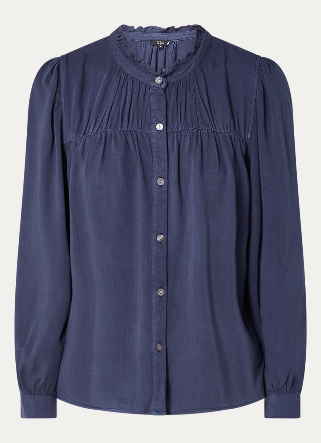 Rails Camille blouse met opstaande kraag - voorkant 2 donkerblauw