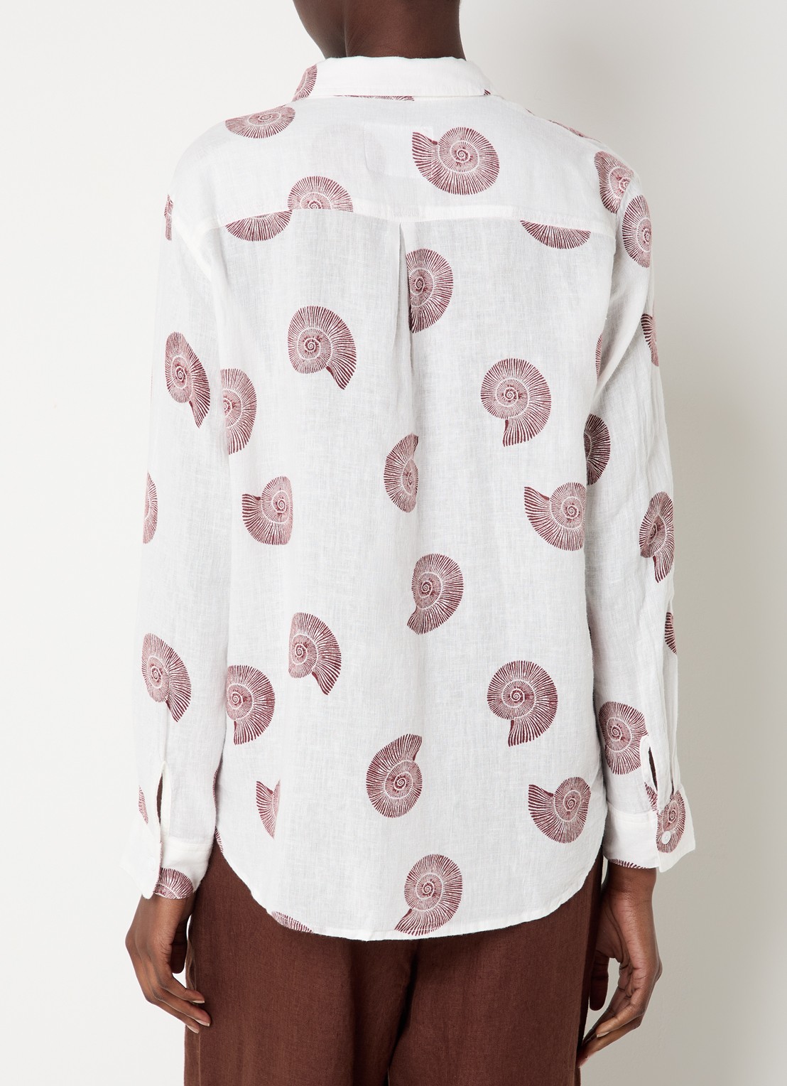 Rails Charli blouse van linnen met print - achterkant 2 gebroken wit