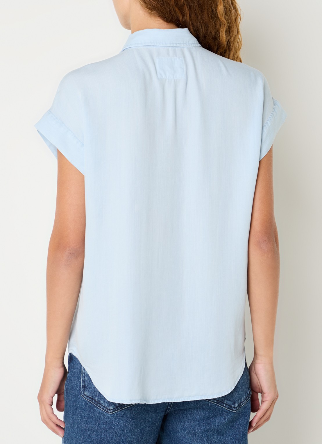 Rails Cito blouse  met borstzakken - achterkant 3 lichtblauw