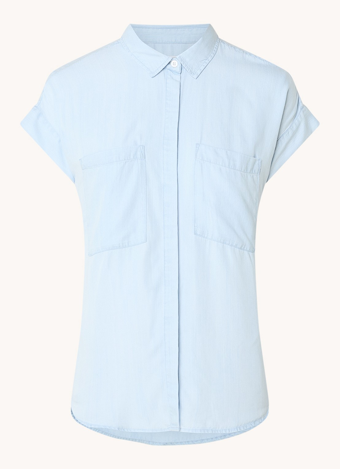 Rails Cito blouse  met borstzakken - voorkant lichtblauw