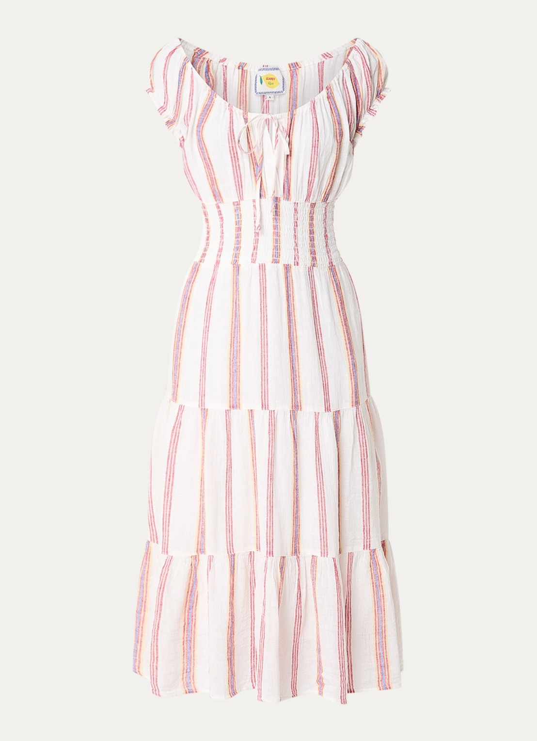 Rails Daria midi jurk met streeprint - voorkant 2 creme