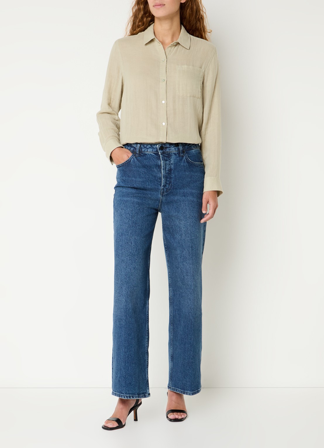 Rails Ellis blouse van  katoen met borstzak - voorkant 4 lindegroen
