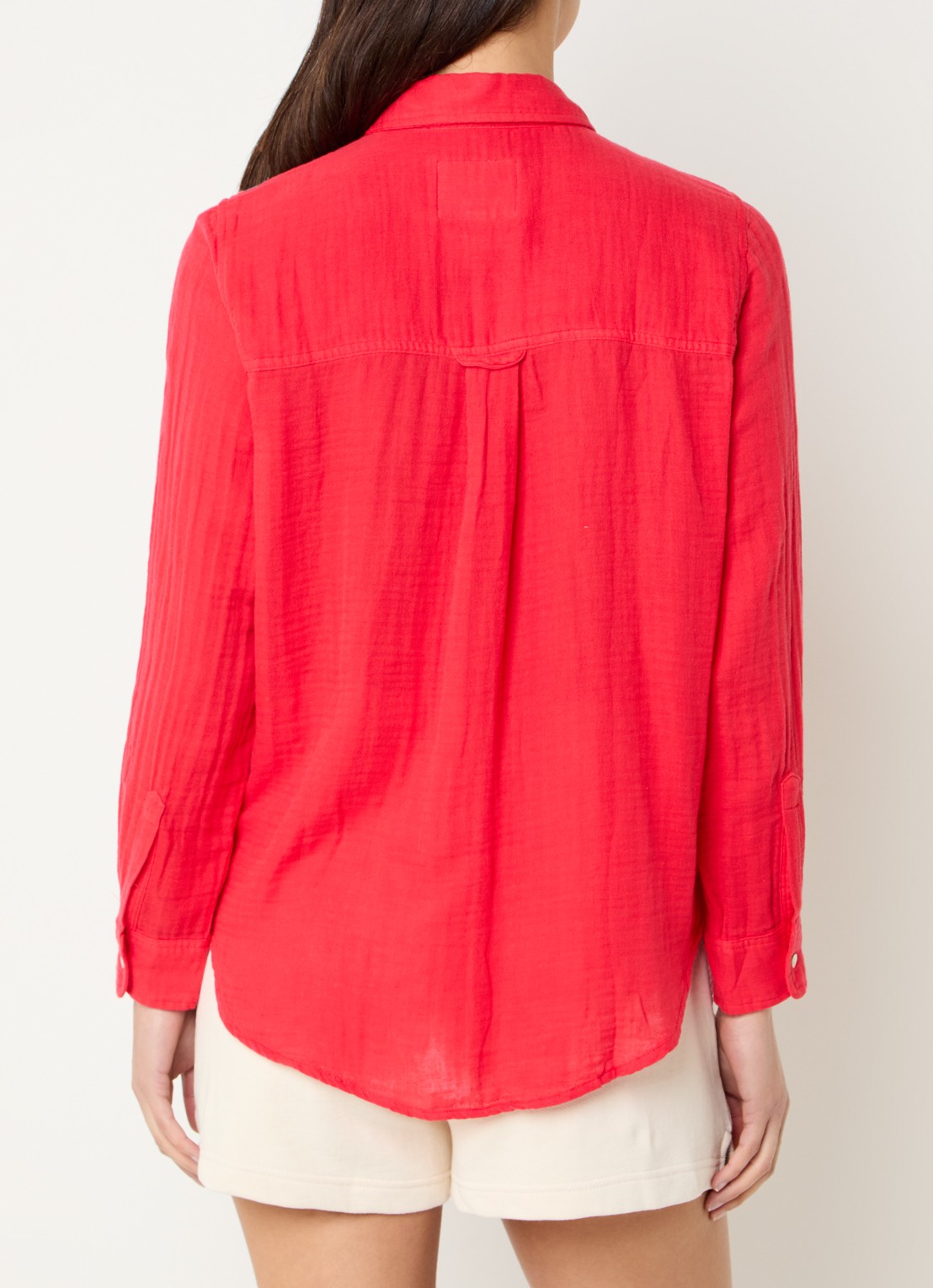 Rails Ellis blouse van  katoen met borstzak - achterkant 4 rood