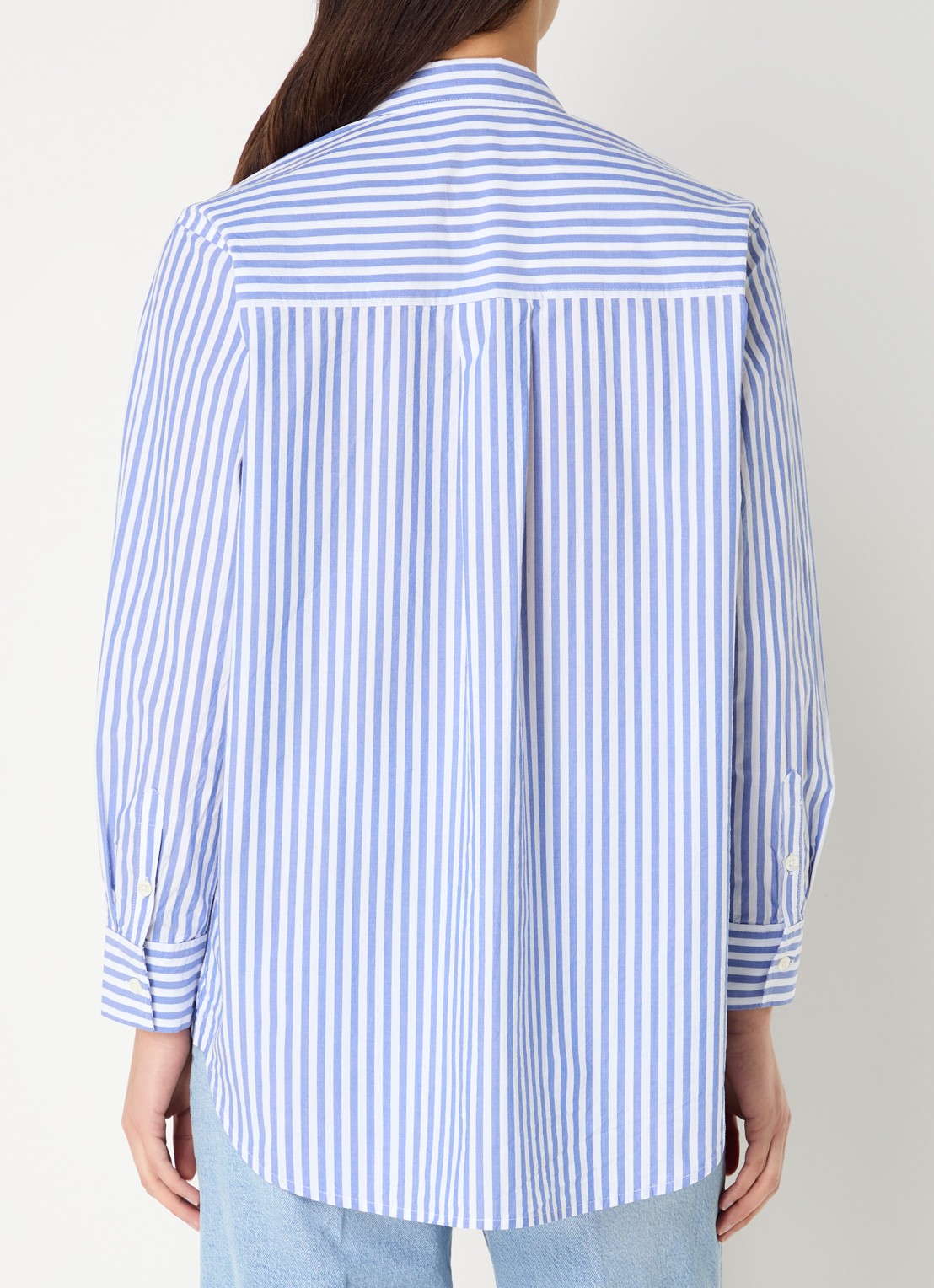 Rails Elsa blouse met streepprint - achterkant 2 lichtblauw