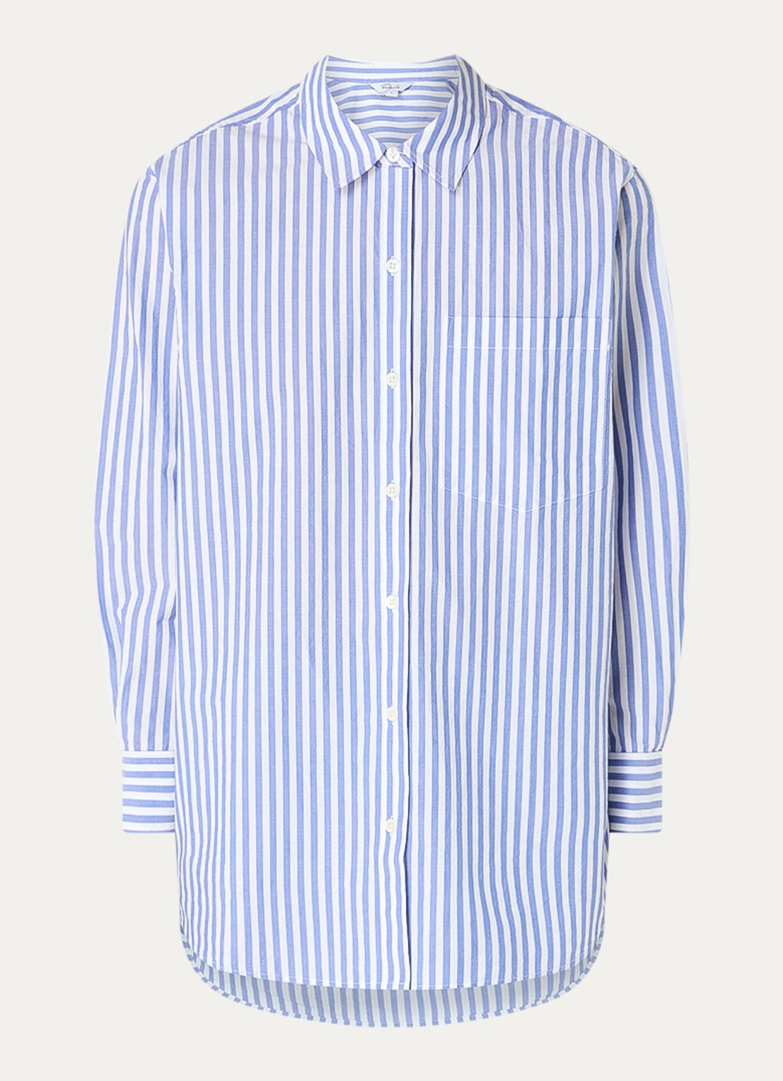 Rails Elsa blouse met streepprint - voorkant 3 lichtblauw