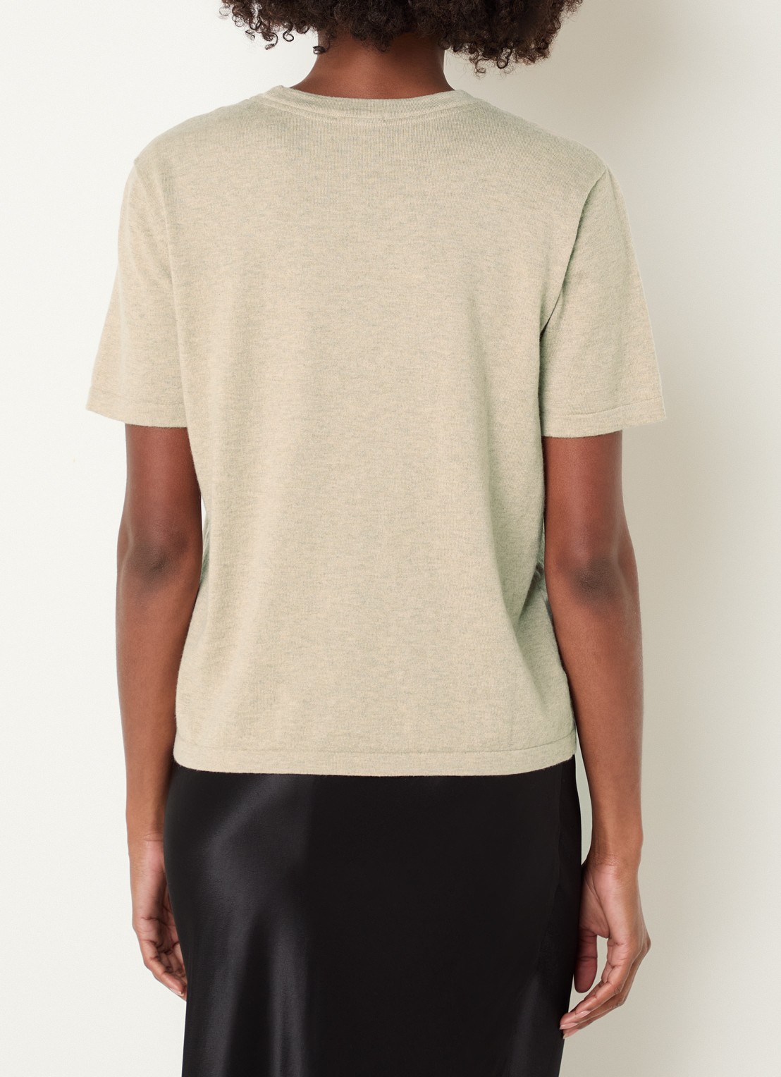 Rails Fijngebreid T-shirt met ronde hals - achterkant beige