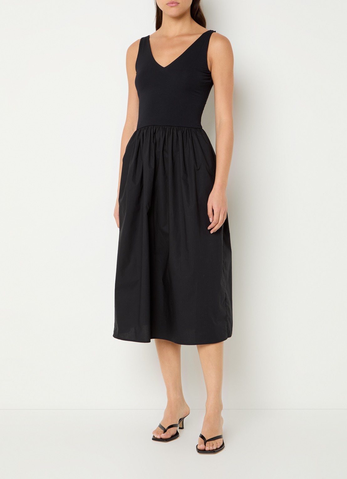 Rails Franca midi jurk met plooidetail - detail 4 zwart