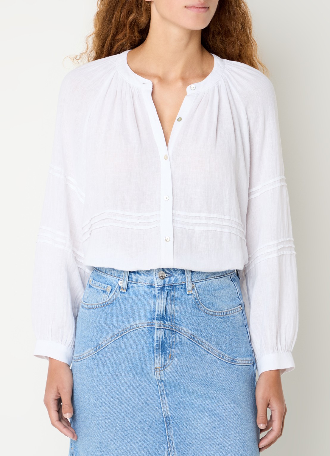 Rails Frances blouse in linnenblend - detail wit
