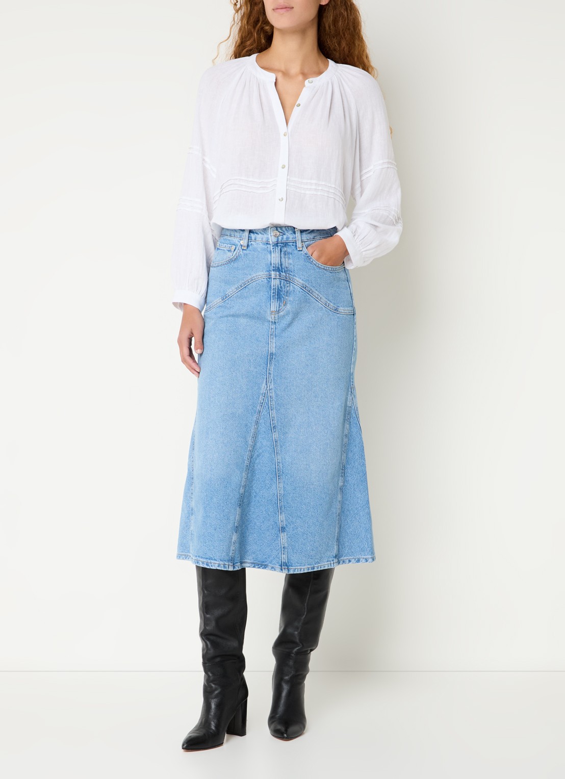 Rails Frances blouse in linnenblend - voorkant 4 wit
