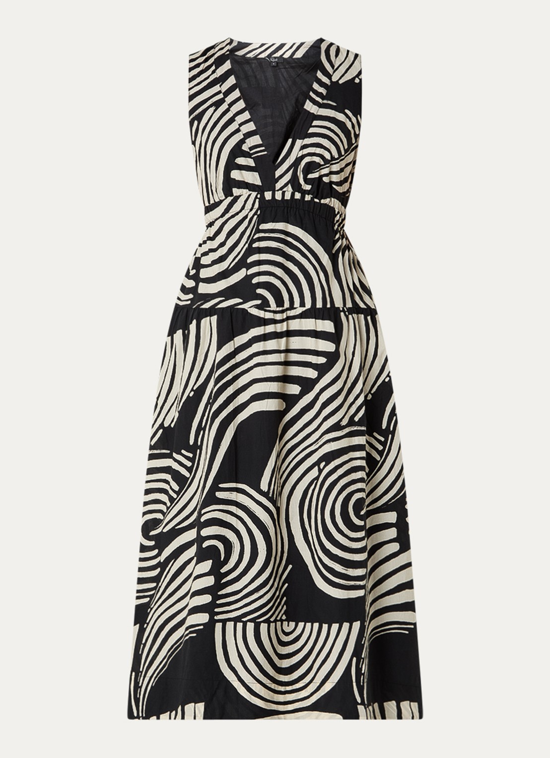 Rails Genevieve maxi jurk met print en steekzakken  - voorkant 3 beige