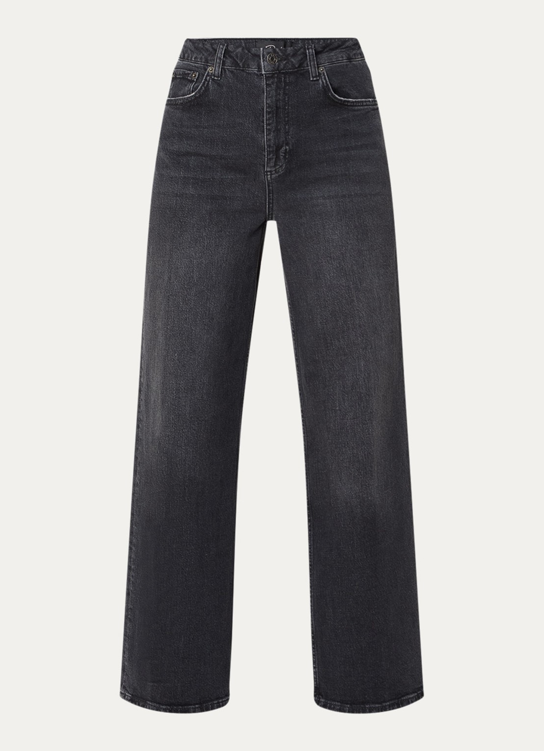 Rails Getty high waist loose fit jeans met gekleurde wassing - voorkant 4 antraciet