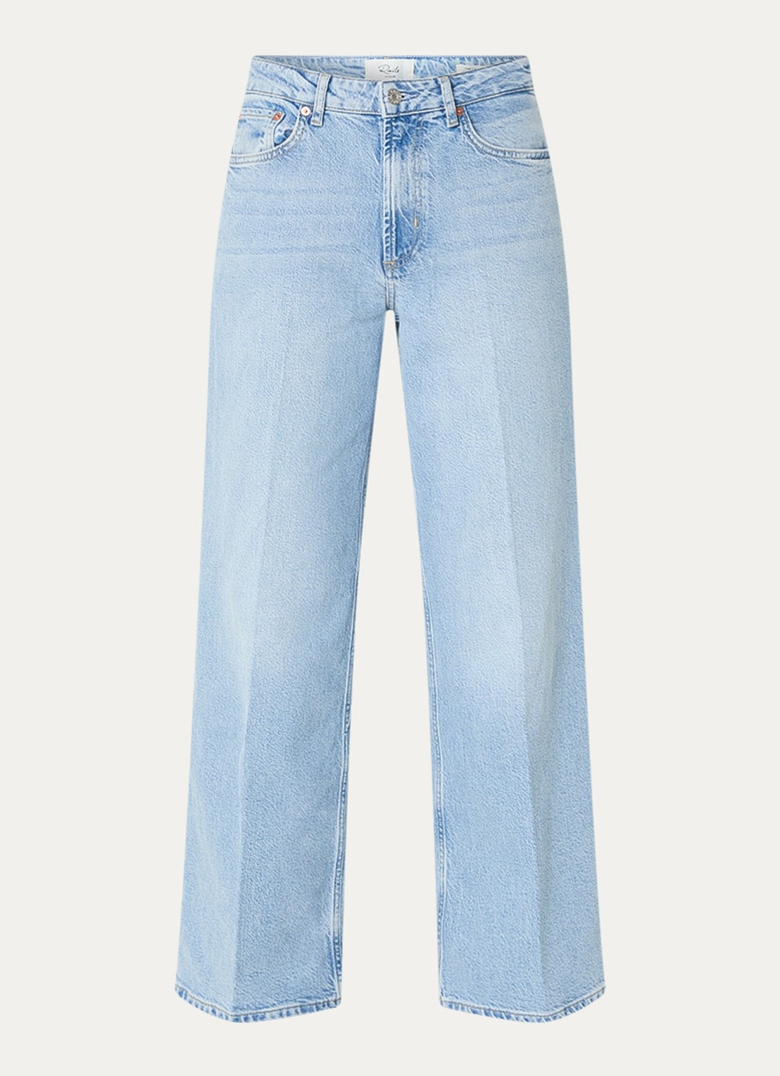 Rails Getty high waist loose fit jeans met lichte wassing - voorkant lichtblauw