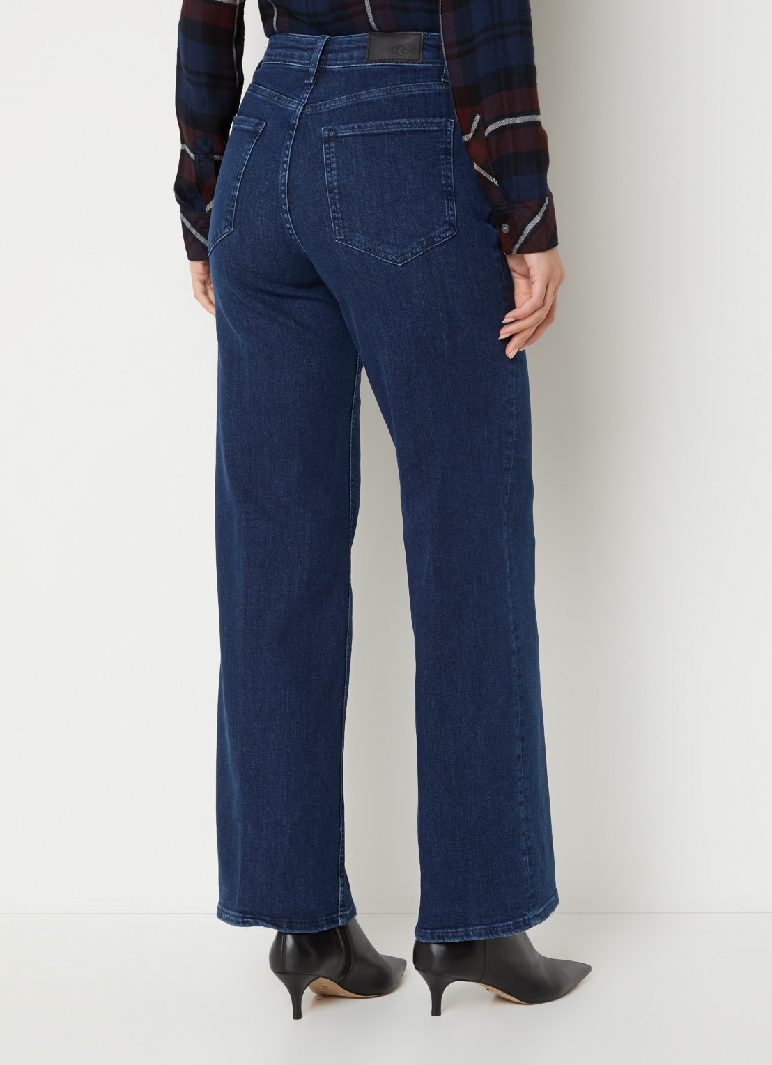 Rails Getty high waist wide leg jeans met donkere wassing - achterkant 5 indigo