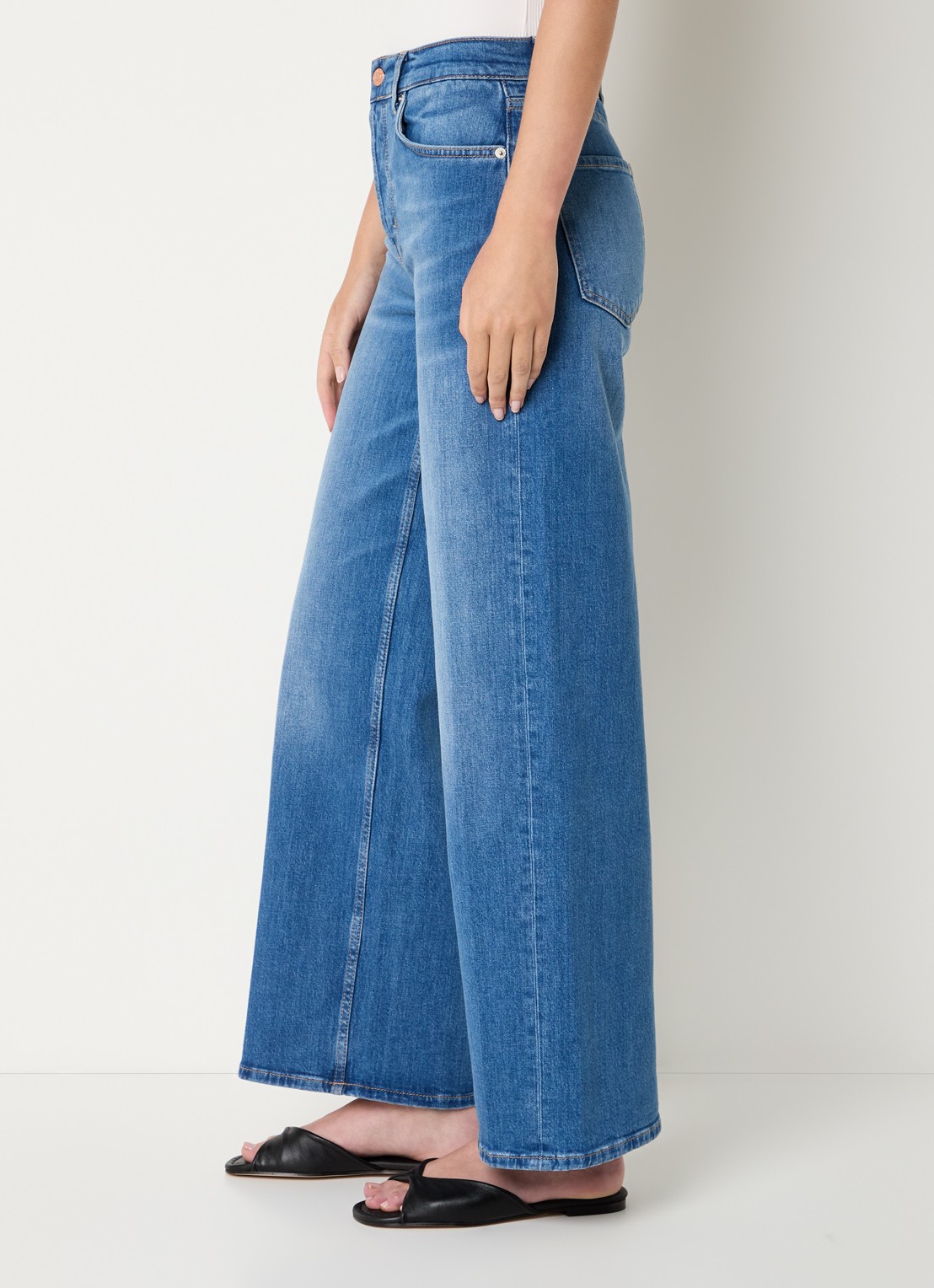 Rails Getty high waist wide leg jeans met medium wassing - detail 5 indigo