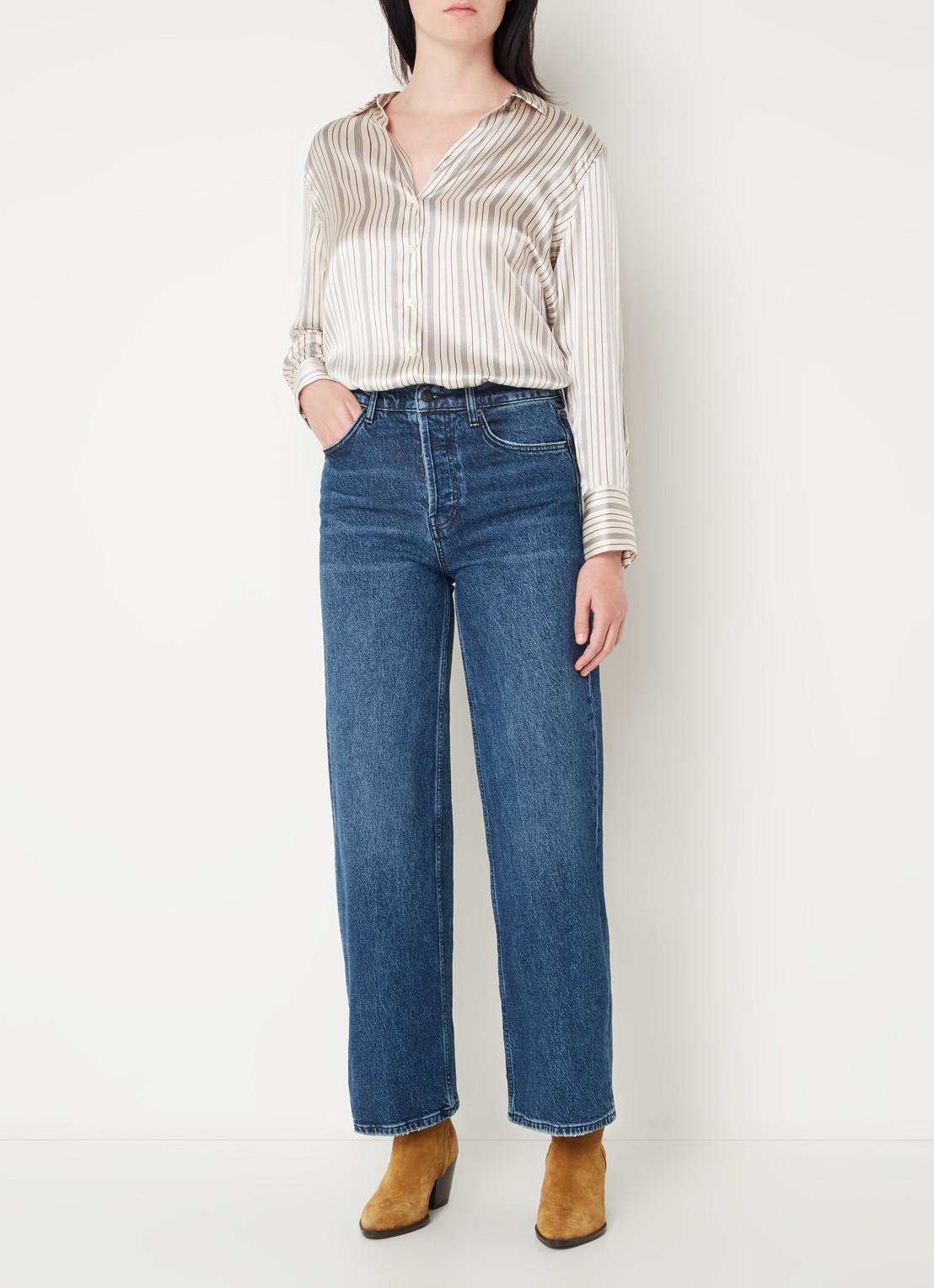 Rails Getty high waist wide leg jeans  - voorkant 4 indigo