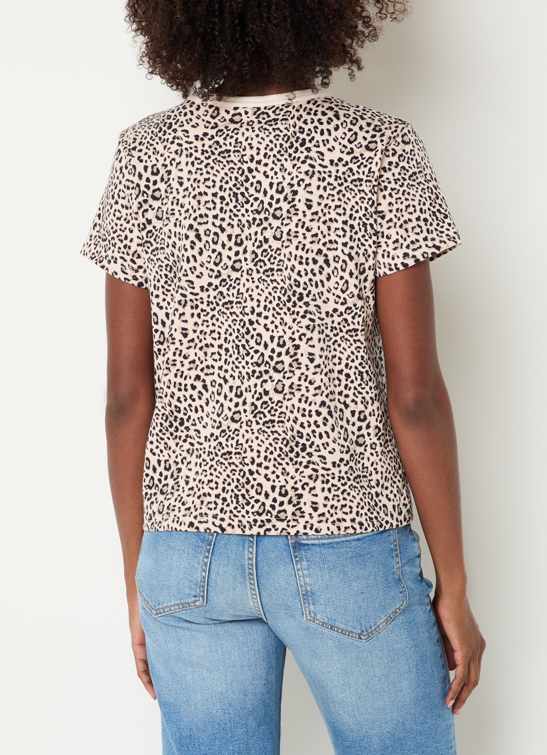Rails Girlfriend T-shirt met panterprint - achterkant creme