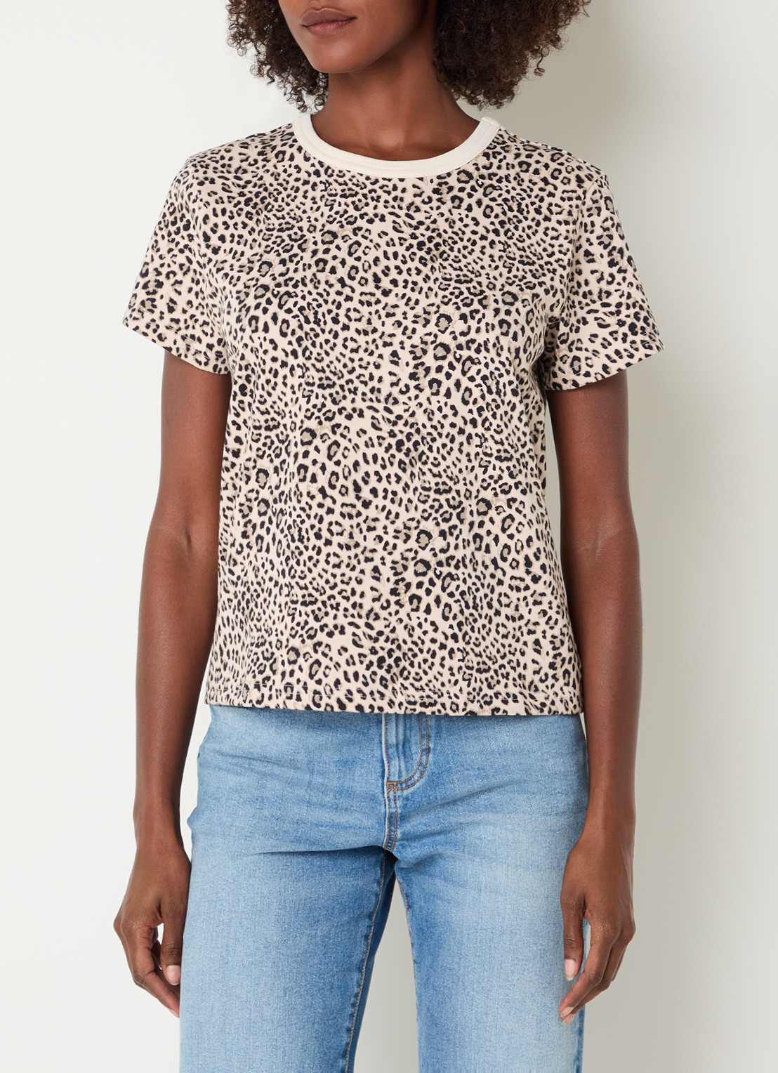 Rails Girlfriend T-shirt met panterprint - detail 2 creme