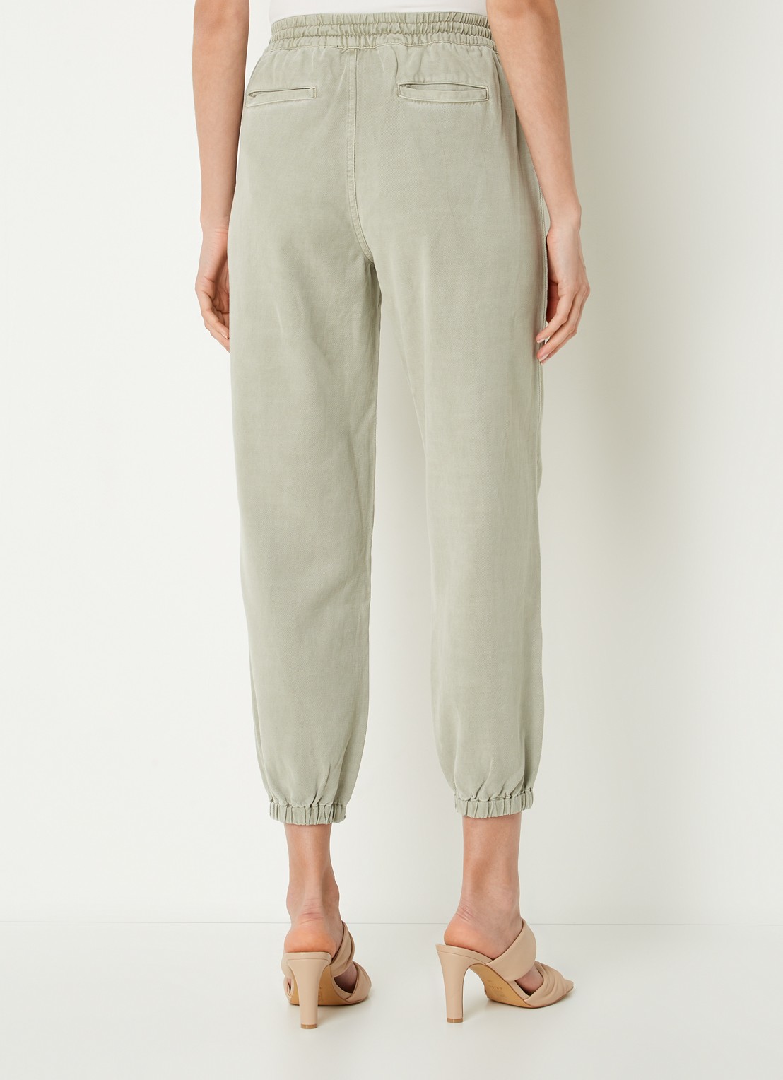 Rails Haven high waist cropped tapered fit cargobroek  - achterkant 2 khaki