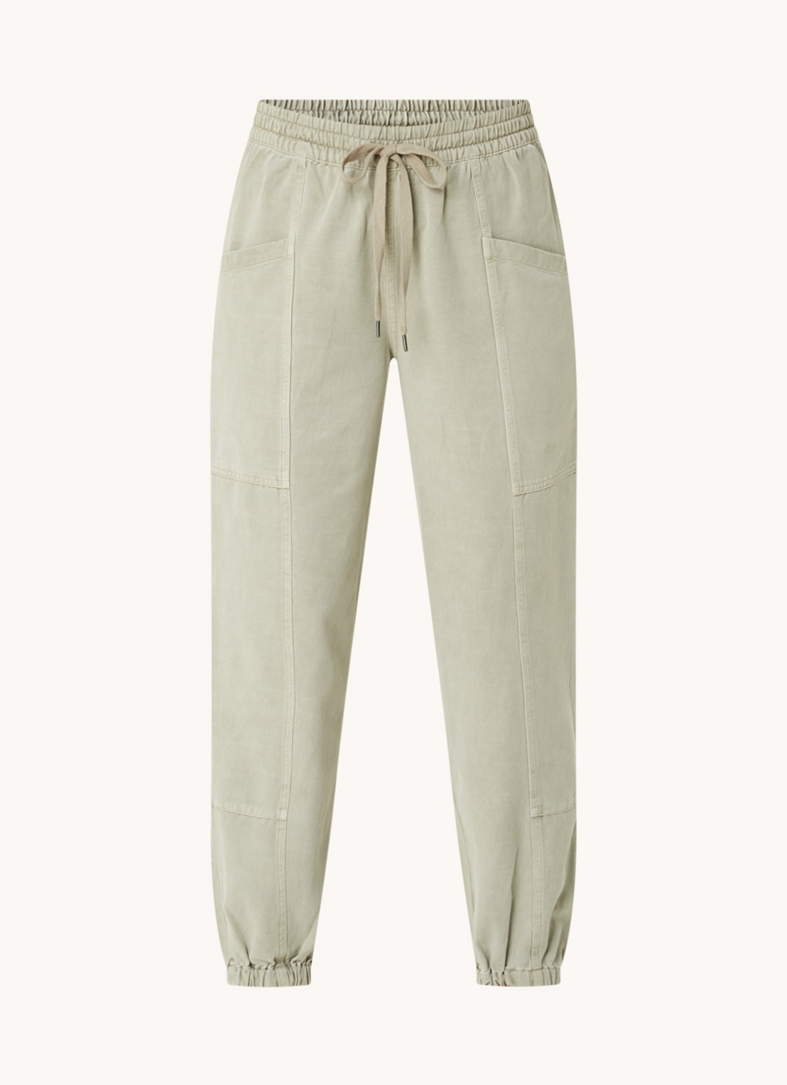 Rails Haven high waist cropped tapered fit cargobroek  - voorkant 3 khaki