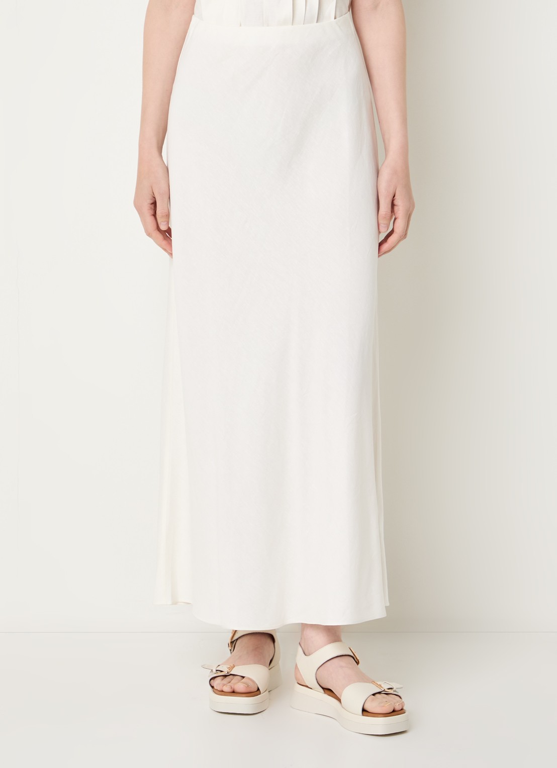 Rails High waist maxi rok in linnenblend - detail 4 ivoor
