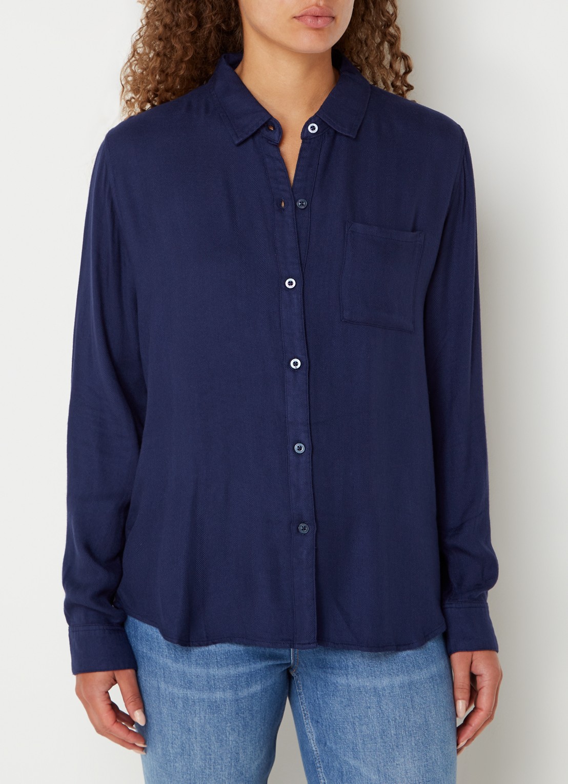 Rails Hunter blouse met borstzak - detail 4 donkerblauw