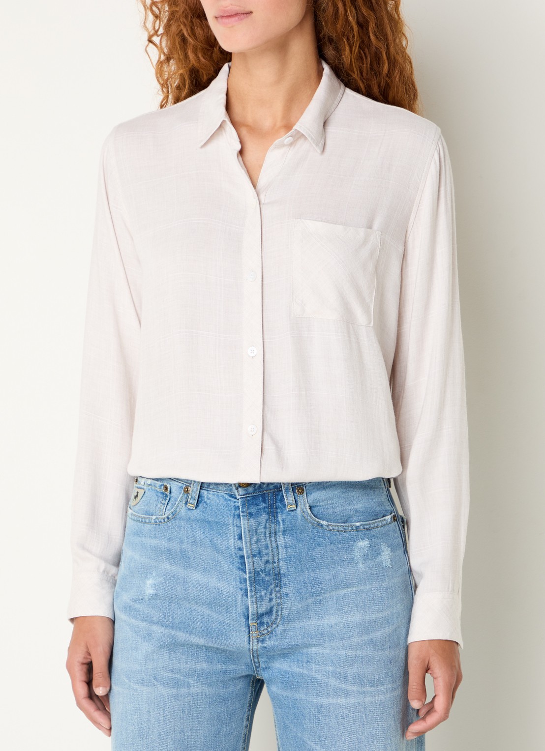 Rails Hunter blouse met borstzak - detail 2 creme