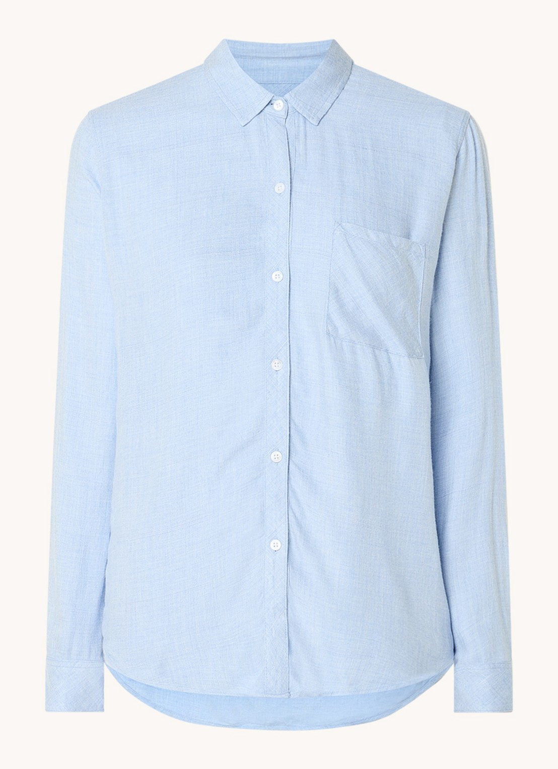 Rails Hunter blouse met borstzak - voorkant 2 lichtblauw