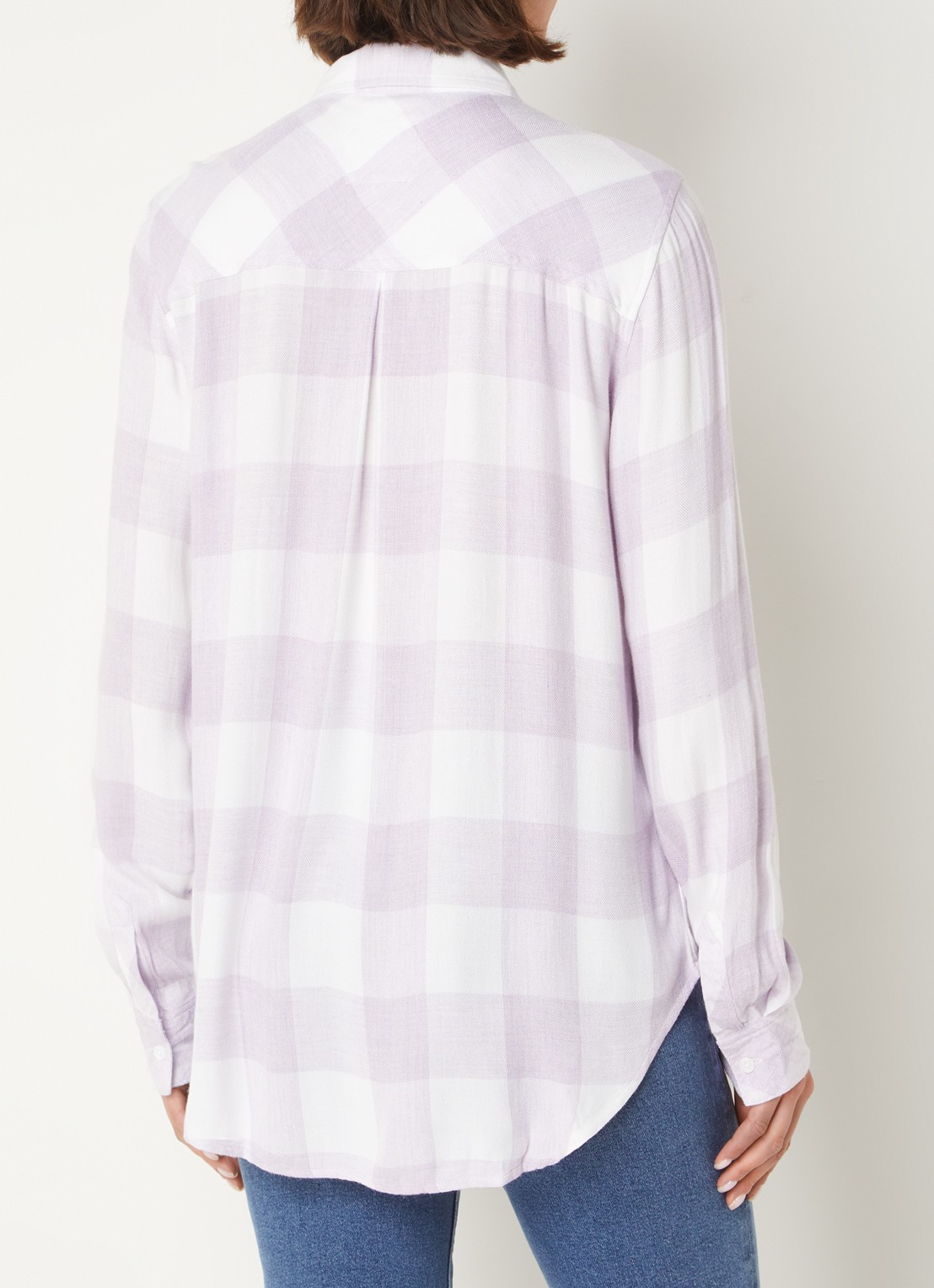 Rails Hunter blouse van flanel met ruitdessin - achterkant 5 lila