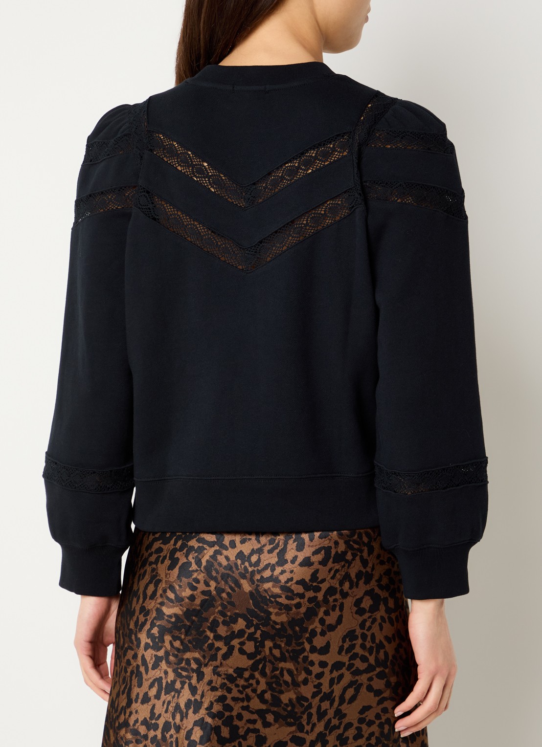 Rails Isles sweater met broderie - achterkant zwart