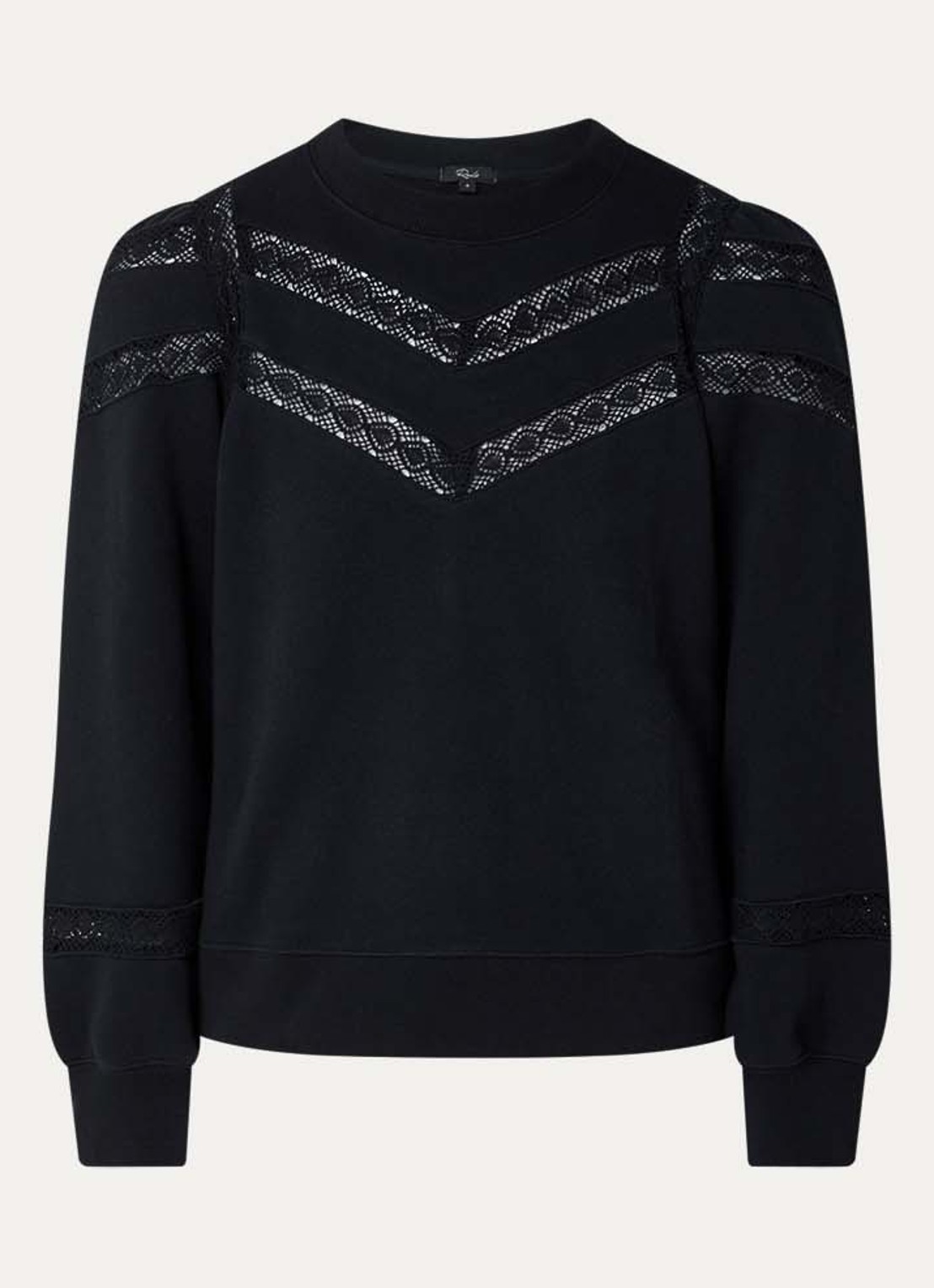 Rails Isles sweater met broderie - voorkant 2 zwart