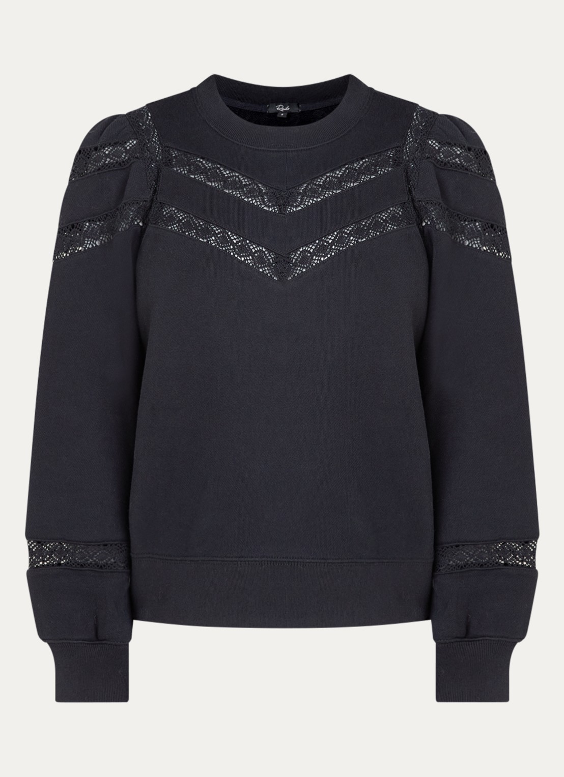 Rails Isles sweater met broderie - voorkant 2 zwart