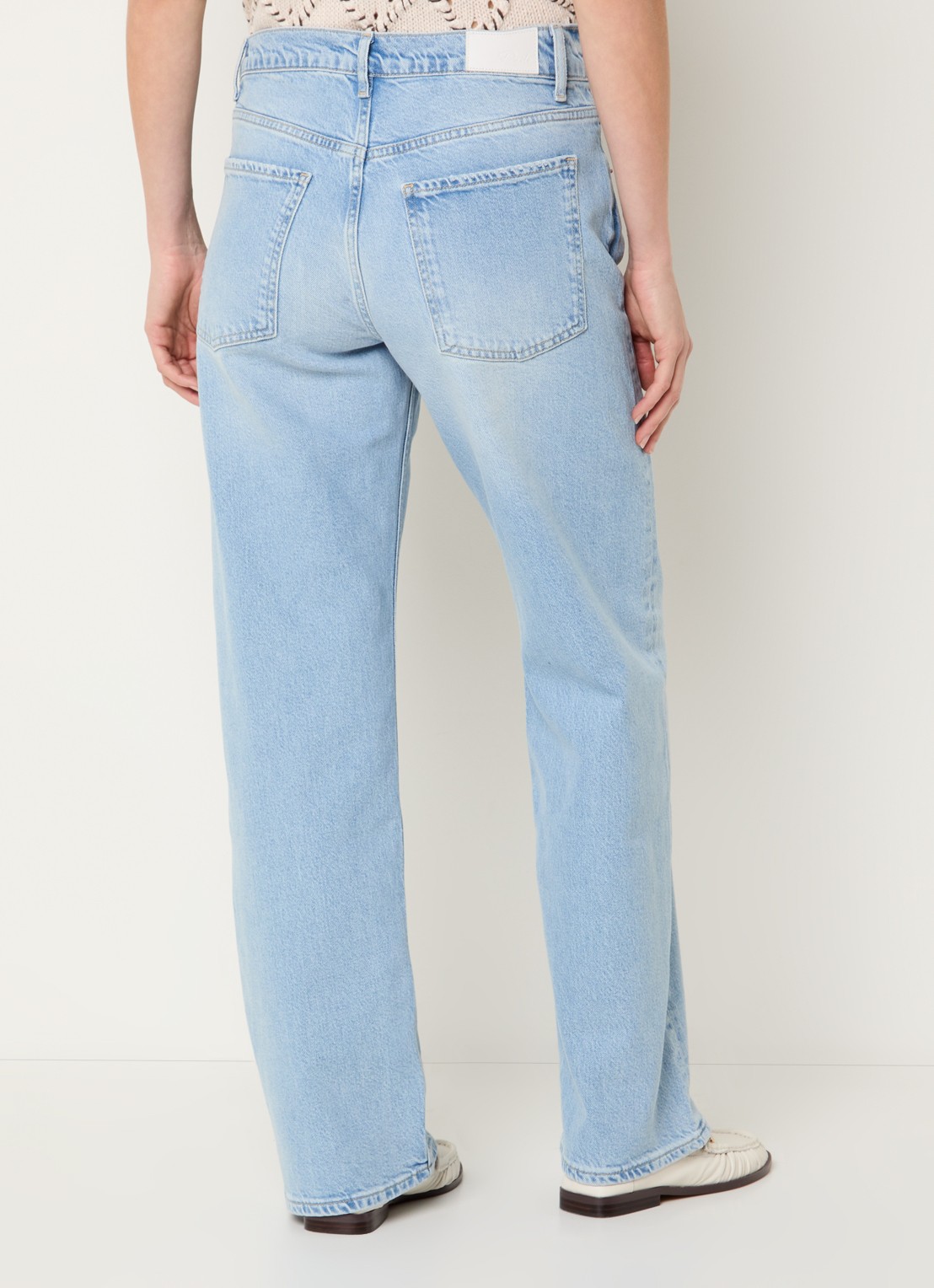 Rails Jasper high waist straight leg jeans  met lichte wassing - achterkant 5 indigo