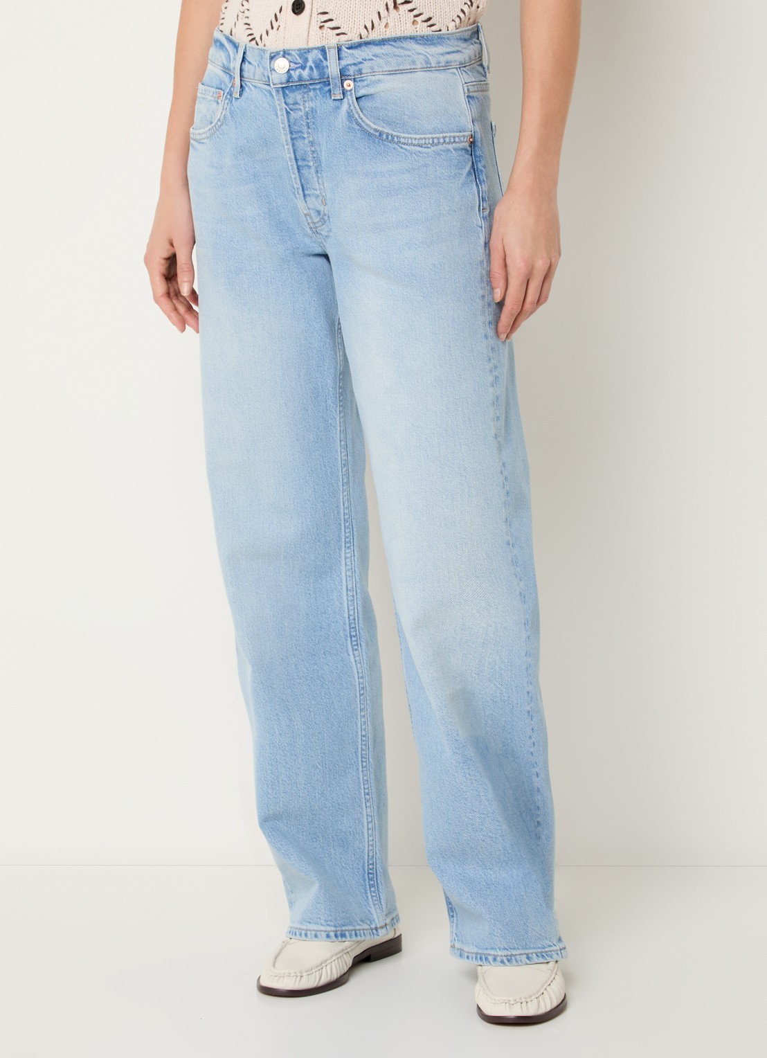 Rails Jasper high waist straight leg jeans  met lichte wassing - detail 3 indigo