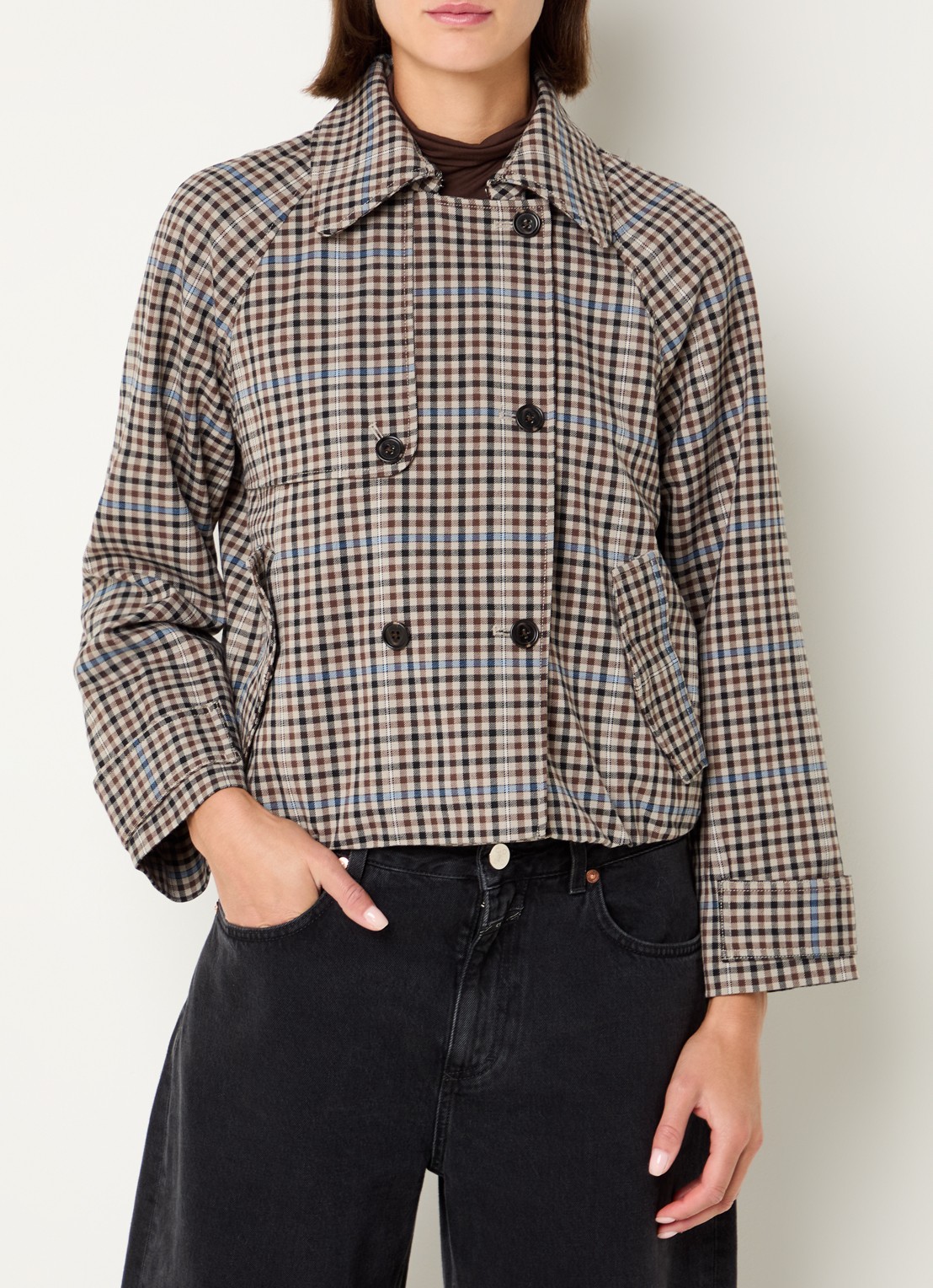 Rails Jett jack met ruitdessin - detail 4 bruin