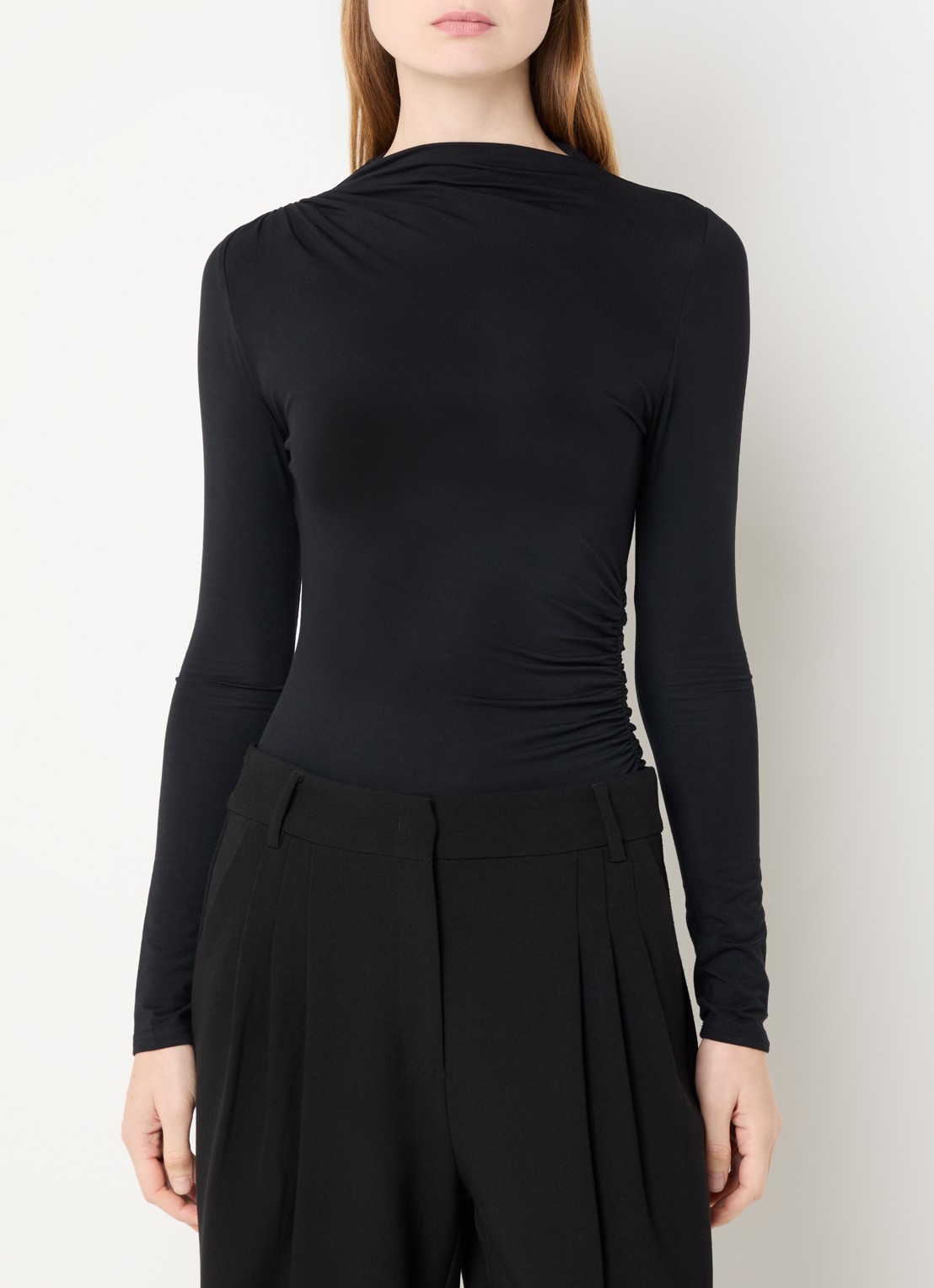 Rails Joelle top met plooidetail - detail 3 zwart