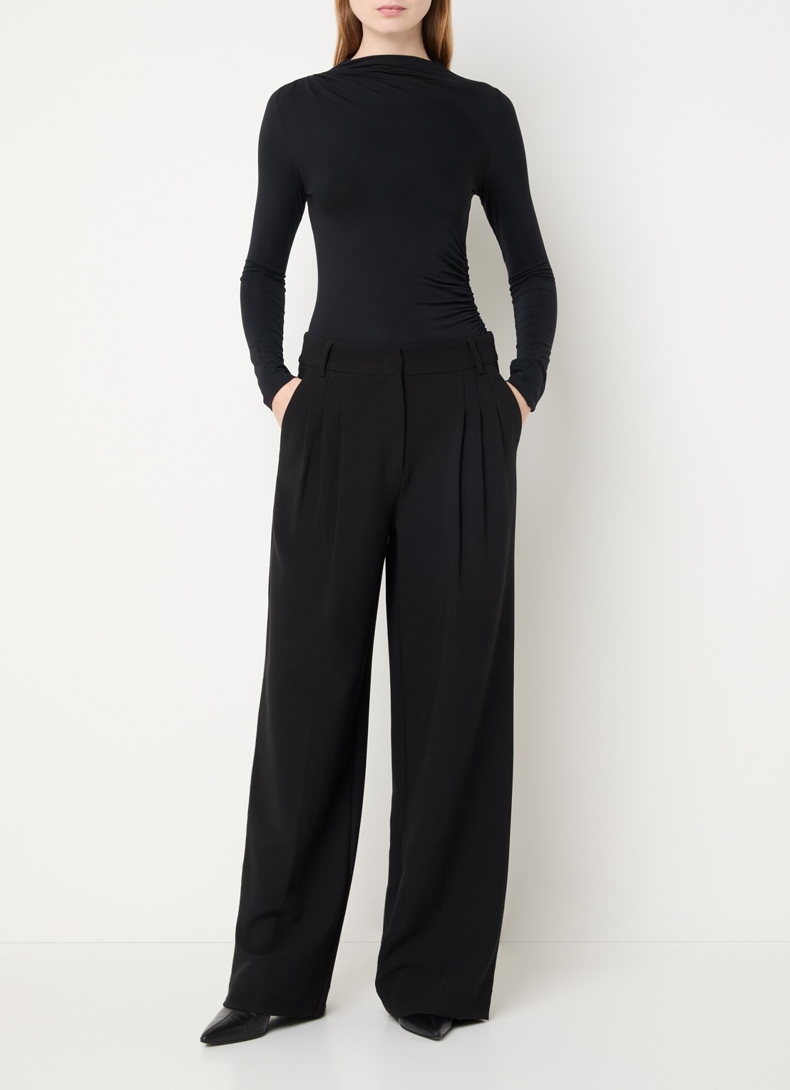 Rails Joelle top met plooidetail - voorkant 2 zwart