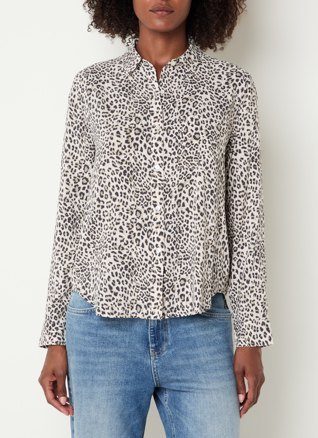 Rails Josephine blouse met panterprint - detail gebroken wit