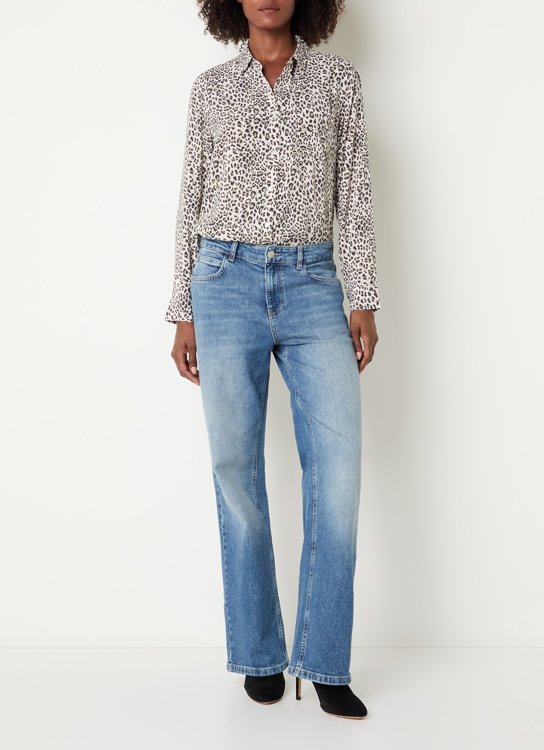 Rails Josephine blouse met panterprint - voorkant 3 gebroken wit