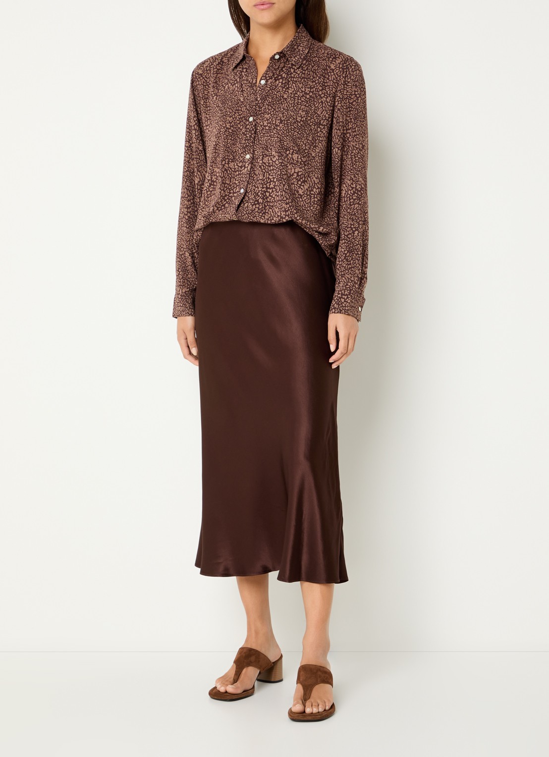 Rails Josephine blouse met print - voorkant 3 bruin