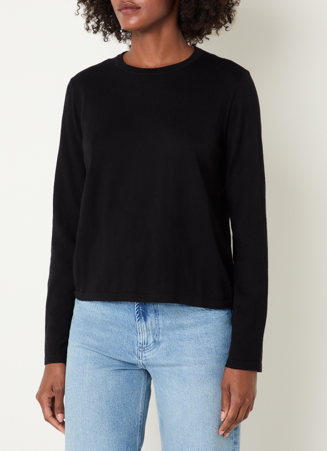 Rails Longsleeve in kasjmierblend - detail 3 zwart