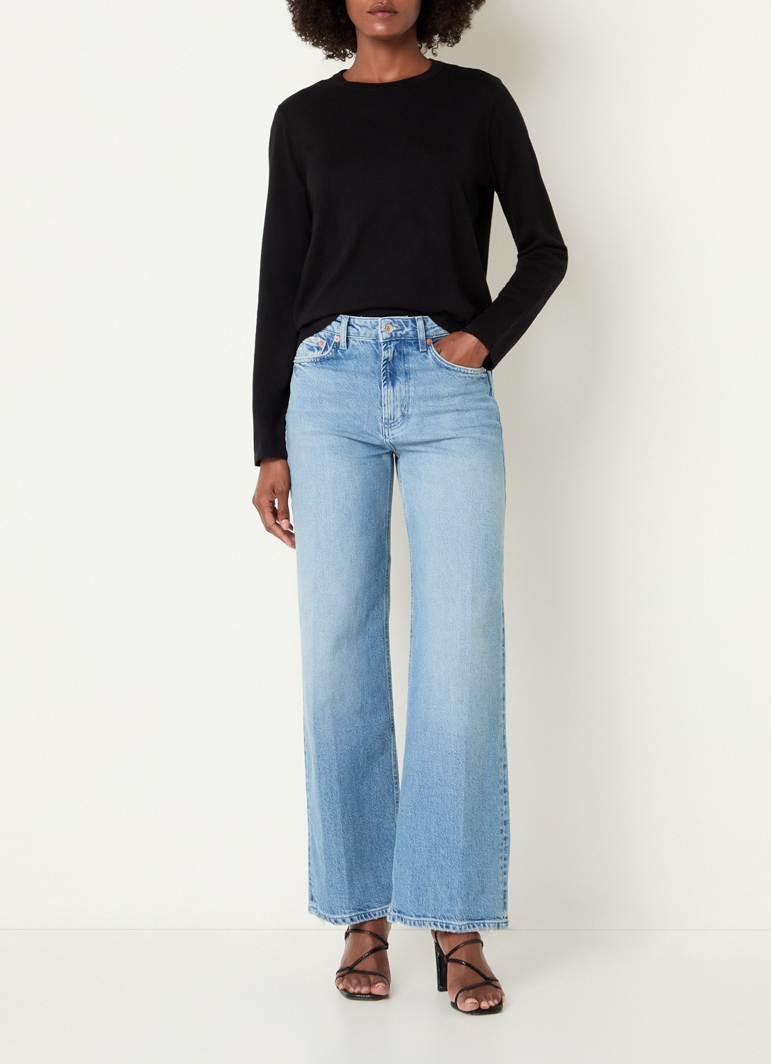 Rails Longsleeve in kasjmierblend - voorkant 6 zwart